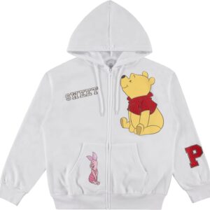 Disney Ladies Winnie the Pooh Fashion Sweatshirt Multi Hit Zip Hoodie - Winnie the Pooh Sweatshirt