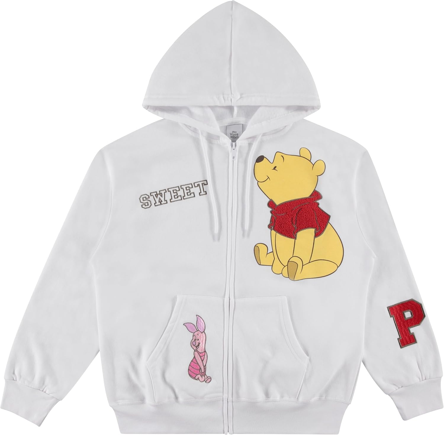 Disney Ladies Winnie the Pooh Fashion Sweatshirt Multi Hit Zip Hoodie - Winnie the Pooh Sweatshirt