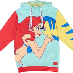 Loungefly Disney The Little Mermaid 35TH Anniversary Ariel and FLOUNDER Unisex Hoodie Large