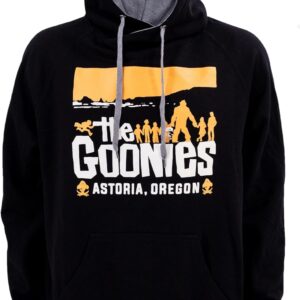 Ripple Junction The Goonies Men's Pullover Hooded Sweatshirt Astoria Oregon Graphic Funnel Neck Hoodie Officially Licensed
